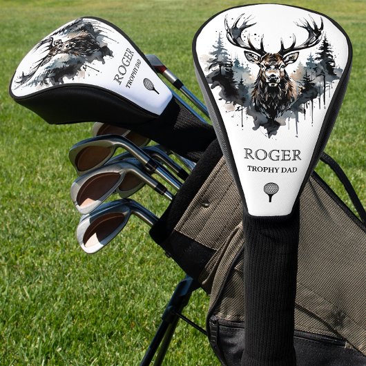 Personalized Elk Hunting Trophy Dad Golf Headcover