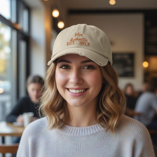 Personalized embroidered Mrs. hat - Customized Bestickte Baseballkappe
