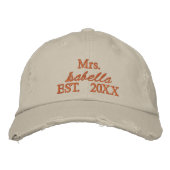 Personalized embroidered Mrs. hat - Customized Bestickte Baseballkappe (Vorderseite)