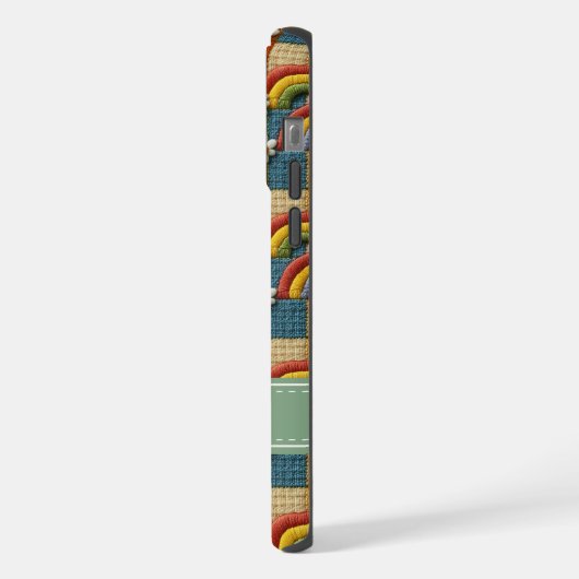 Personalized Embroidered Rainbow Phone Case iPhone Hülle (Linke Seite)