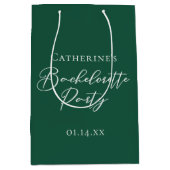 Personalized Emerald Green Bachelorette Party Mittlere Geschenktüte (Vorderseite)