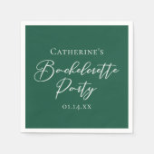 Personalized Emerald Green Bachelorette Party Serviette (Vorderseite)