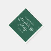 Personalized Emerald Green Bachelorette Party Serviette (Ecke)