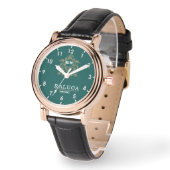 Personalized Emerald Royal Crest Custom name Armbanduhr (Winkel)