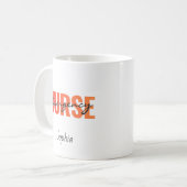 Personalized Emergency Nurse Bold Typography Kaffeetasse (Vorderseite Links)