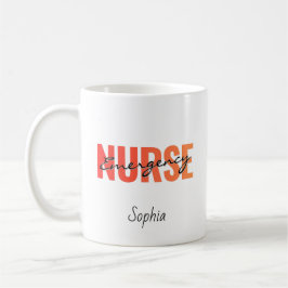 Personalized Emergency Nurse Bold Typography Kaffeetasse