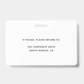 Personalized Employee Foto ID Company Security Ba Ausweis (Rückseite)