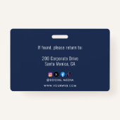 Personalized Employee Foto ID Company Security Ba Ausweis (Rückseite)