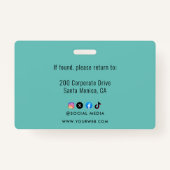 Personalized Employee Foto ID Company Security Ba Ausweis (Rückseite)