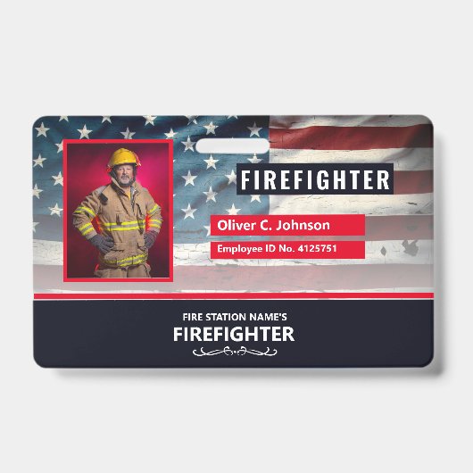 Personalized Employee ID Card - Photo, Barcode, Ausweis (Vorderseite)