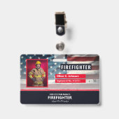 Personalized Employee ID Card - Photo, Barcode, Ausweis (Vorderseite mit Clip)