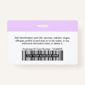 Personalized Employee Modern Photo ID Security Ausweis (Rückseite)