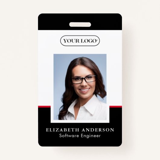 Personalized Employee Name Photo Logo ID Ausweis (Vorderseite)