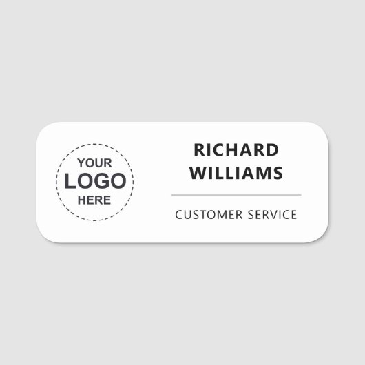 Personalized Employee  with Custom Business Logo Namensschild (Vorderseite)