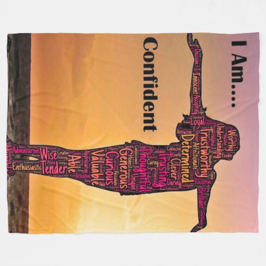 Personalized Empowering Women's Blanket Fleecedecke (Vorderseite (Horizontal))