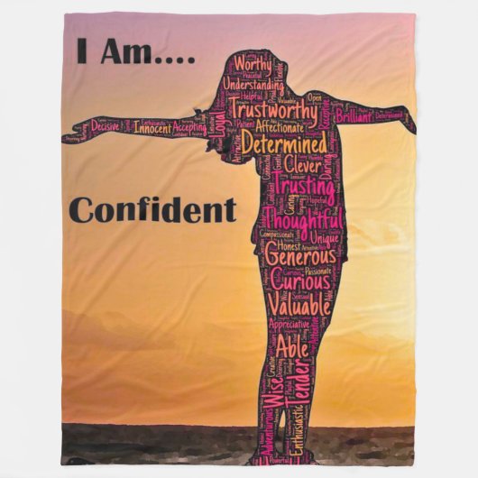 Personalized Empowering Women's Blanket Fleecedecke (Vorderseite)