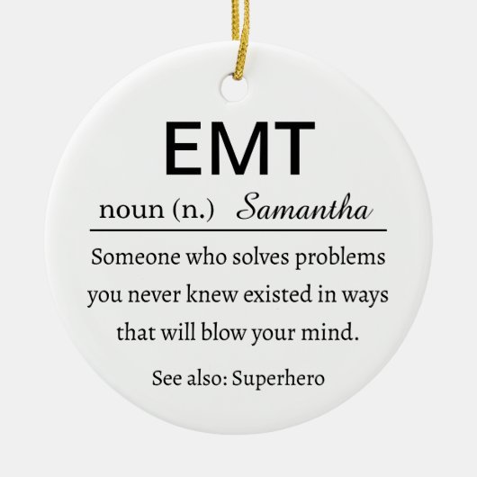 Personalized EMT Definition Keramik Ornament (Vorne)