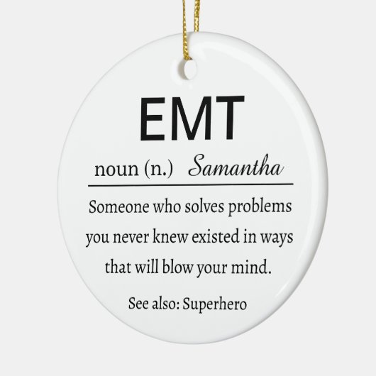 Personalized EMT Definition Keramik Ornament (Links)