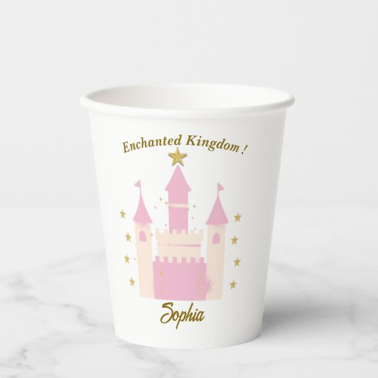Personalized Enchanted Castle Glass | "Princess Pa Pappbecher (Vorderseite)