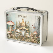 Personalized Enchanted Forest Fantasy Metall Brotdose (Rückseite)