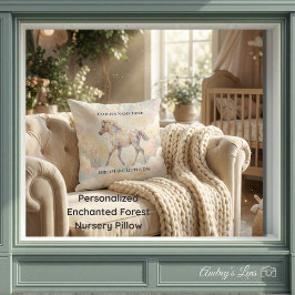 Personalized Enchanted Forest Nursery Pillow Kissen