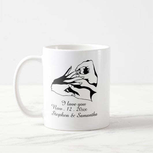 Personalized engaged couple , engagement  kaffeetasse (Links)