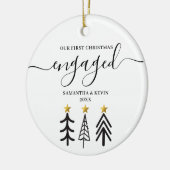 Personalized Engaged Couple Names Trees Keramik Ornament (Links)