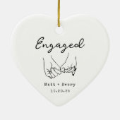 Personalized Engaged Line Art Custom Names Date Keramik Ornament (Hinten)