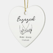 Personalized Engaged Line Art Custom Names Date Keramik Ornament (Links)