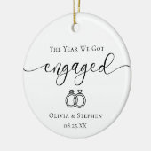 Personalized Engaged Line Art Custom Names Date Keramik Ornament (Links)
