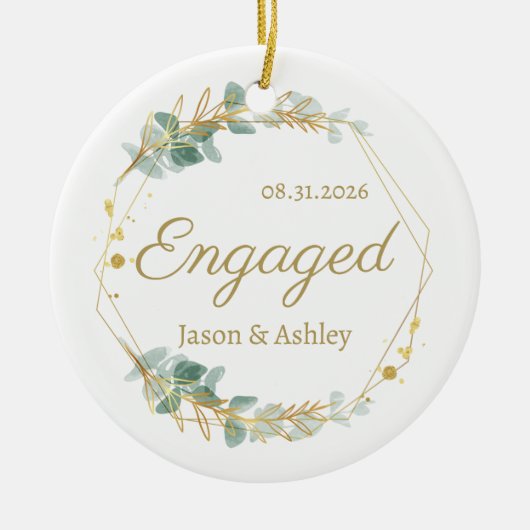 Personalized Engagement Gift Keepsake Keramik Ornament (Vorne)