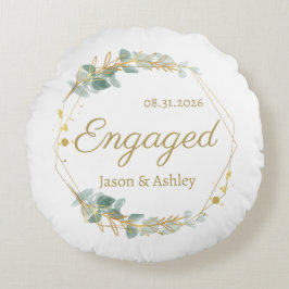 Personalized Engagement Gift Keepsake Rundes Kissen