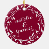 Personalized Engagement Keepsake | Hollyberry Keramikornament (Hinten)