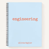 Personalized Engineering Graph Paper Blue Orange Notizblock (Vorderseite)