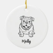 Personalized English Bulldog Dog Christmas Keramik Ornament (Hinten)