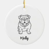 Personalized English Bulldog Dog Christmas Keramik Ornament (Hinten)