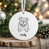 Personalized English Bulldog Dog Christmas Keramik Ornament