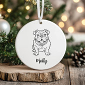 Personalized English Bulldog Dog Christmas Keramik Ornament