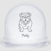 Personalized English Bulldog Dog Christmas Schneekugeln (Rückseite)
