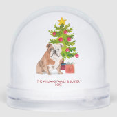 Personalized English Bulldog Dog Schneekugeln (Rückseite)