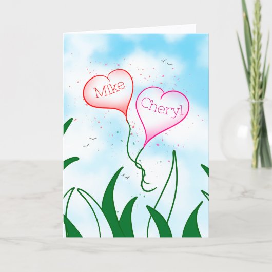 Personalized Entangled Hearts Valentine Card       Karte (Vorderseite)