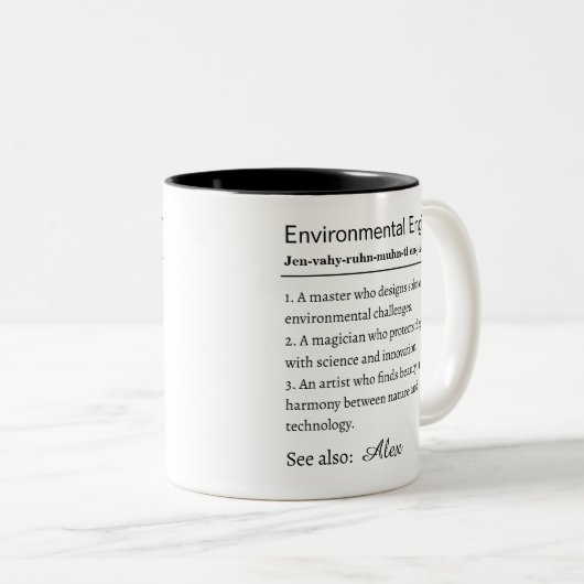 Personalized Environmental Engineer Definition Zweifarbige Tasse (VorderseiteRechts)