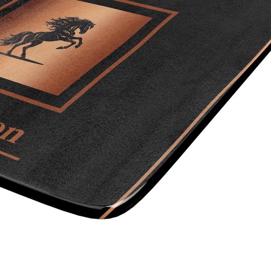 Personalized Equestrian Copper-Embellished  Schneidebrett (Ecke)