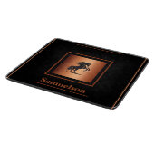 Personalized Equestrian Copper-Embellished Schneidebrett (Ecke)
