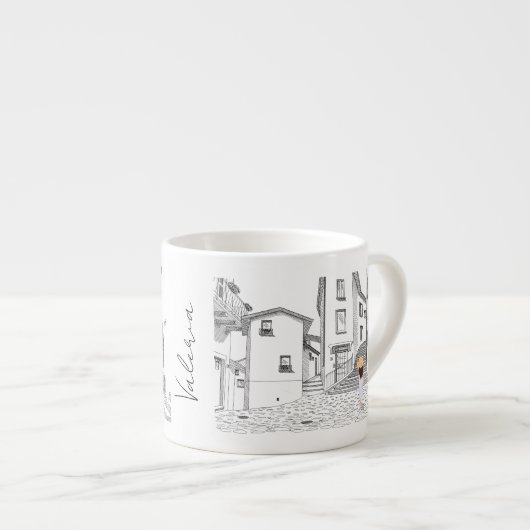 Personalized Espresso Cup with Cityscape Espressotasse (Vorderseite Rechts)