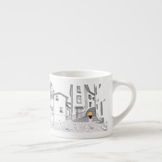 Personalized Espresso Cup with Cityscape Espressotasse (Rechts)