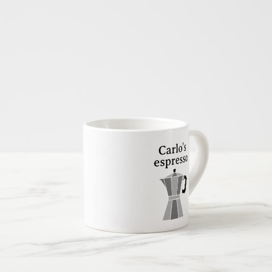 Personalized espresso cup with moka pot design espressotasse (Vorderseite Rechts)