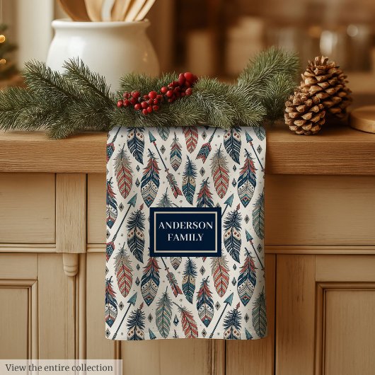 Personalized Ethnic Towel Chic Native Kitchen Art Geschirrtuch