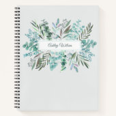 Personalized Eucalyptus Greenery Leaves Notebook Notizblock (Vorderseite)