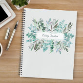 Personalized Eucalyptus Greenery Leaves Notebook Notizblock